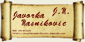 Javorka Masniković vizit kartica